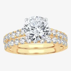 (H-I / SI1-SI2) Signature By Modern Bride Womens 3 CT. T.W. Lab Grown White Diamond In 14K Gold Round Bridal Set