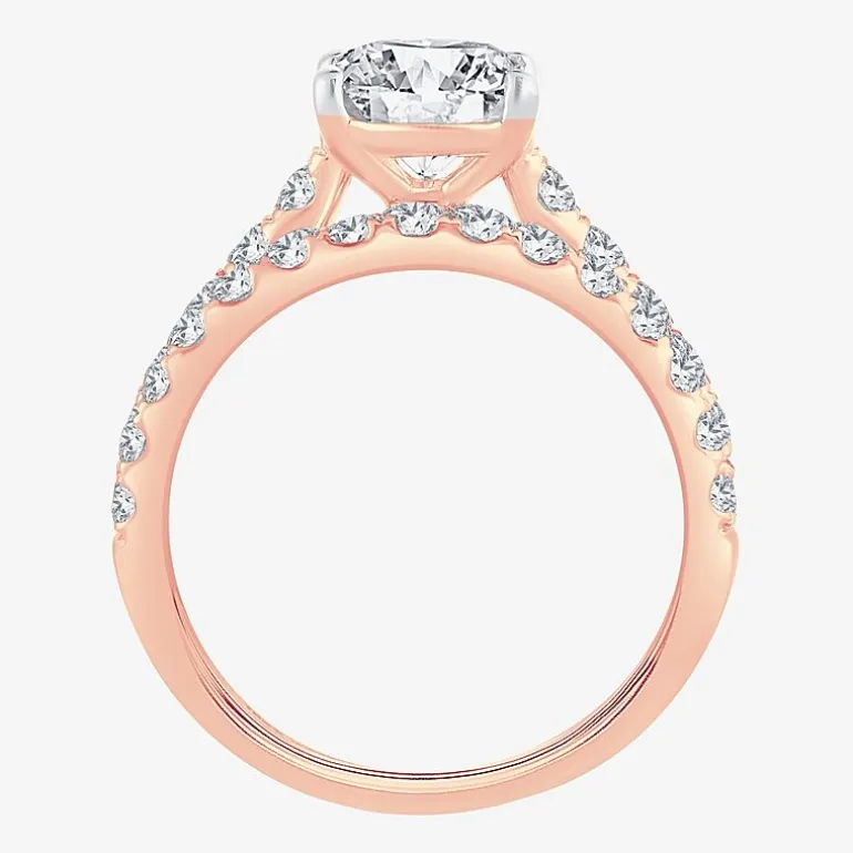 (H-I / SI1-SI2) Signature By Modern Bride Womens 3 CT. T.W. Lab Grown White Diamond In 14K Gold Oval Bridal Set