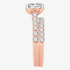 (H-I / SI1-SI2) Signature By Modern Bride Womens 2 CT.TW Lab Grown White Diamond In 14K Gold Side Stone Bridal Set