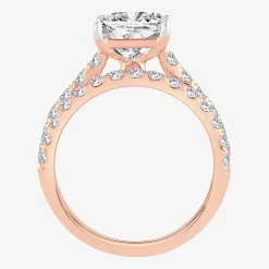 (H-I / SI1-SI2) Signature By Modern Bride Womens 2 CT.TW Lab Grown White Diamond In 14K Gold Side Stone Bridal Set