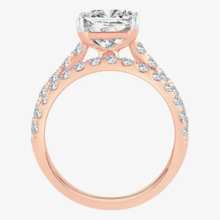 (H-I / SI1-SI2) Signature By Modern Bride Womens 2 CT.TW Lab Grown White Diamond In 14K Gold Side Stone Bridal Set