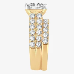 (H-I / SI1-SI2) Signature By Modern Bride Womens 5 CT. T.W. Lab Grown White Diamond in 14K Gold Princess Bridal Set
