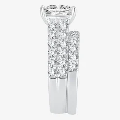 (H-I / SI1-SI2) Signature By Modern Bride Womens 5 CT. T.W. Lab Grown White Diamond in 14K Gold Princess Bridal Set