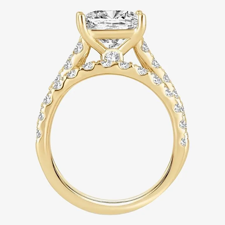 (H-I / SI1-SI2) Signature By Modern Bride Womens 5 CT. T.W. Lab Grown White Diamond in 14K Gold Princess Bridal Set