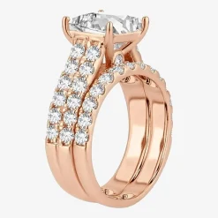 (H-I / SI1-SI2) Signature By Modern Bride Womens 5 CT. T.W. Lab Grown White Diamond in 14K Gold Princess Bridal Set