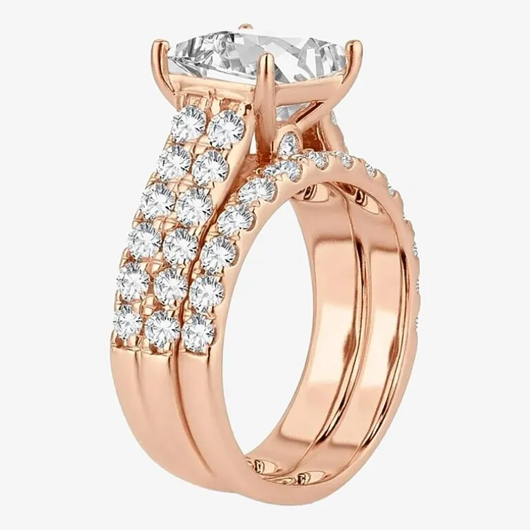 (H-I / SI1-SI2) Signature By Modern Bride Womens 5 CT. T.W. Lab Grown White Diamond in 14K Gold Princess Bridal Set