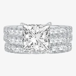 (H-I / SI1-SI2) Signature By Modern Bride Womens 5 CT. T.W. Lab Grown White Diamond in 14K Gold Princess Bridal Set