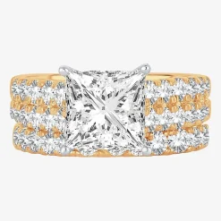 (H-I / SI1-SI2) Signature By Modern Bride Womens 5 CT. T.W. Lab Grown White Diamond in 14K Gold Princess Bridal Set