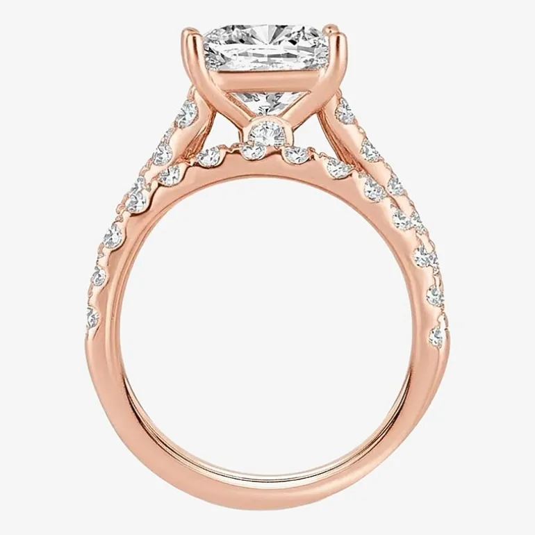 (H-I / SI1-SI2) Signature By Modern Bride Womens 5 CT. T.W. Lab Grown White Diamond in 14K Gold Princess Bridal Set