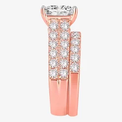 (H-I / SI1-SI2) Signature By Modern Bride Womens 5 CT. T.W. Lab Grown White Diamond in 14K Gold Princess Bridal Set