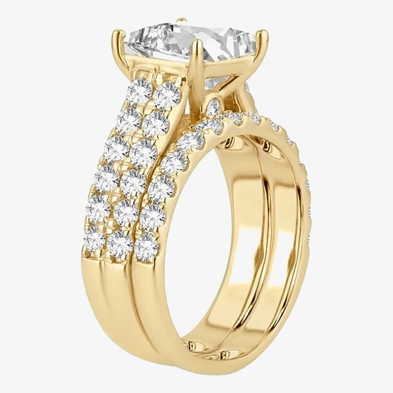 (H-I / SI1-SI2) Signature By Modern Bride Womens 5 CT. T.W. Lab Grown White Diamond in 14K Gold Princess Bridal Set