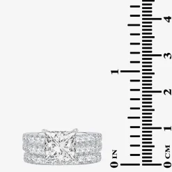 (H-I / SI1-SI2) Signature By Modern Bride Womens 5 CT. T.W. Lab Grown White Diamond in 14K Gold Princess Bridal Set