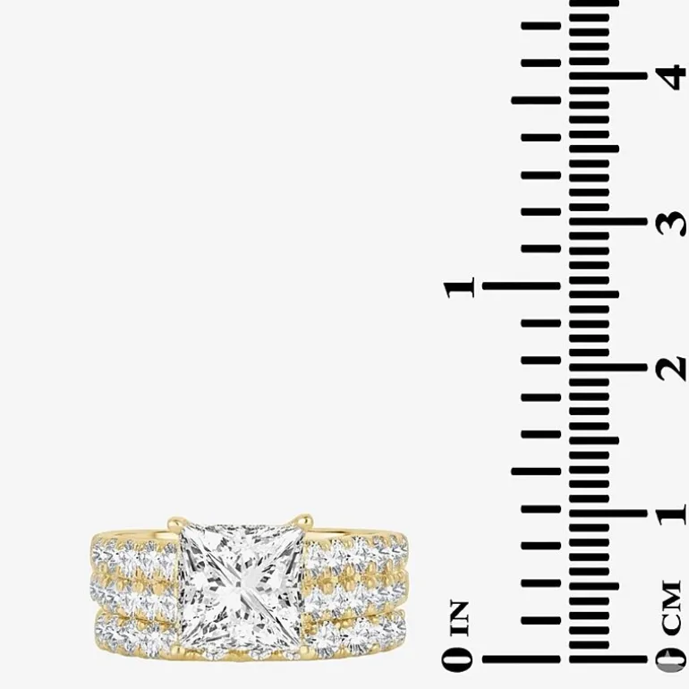(H-I / SI1-SI2) Signature By Modern Bride Womens 5 CT. T.W. Lab Grown White Diamond in 14K Gold Princess Bridal Set