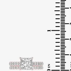 (H-I / SI1-SI2) Signature By Modern Bride Princess Cut Womens 3 CT. T.W. Lab Grown White Diamond 14K Gold Bridal Set
