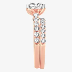 (H-I / SI1-SI2) Signature By Modern Bride Princess Cut Womens 3 CT. T.W. Lab Grown White Diamond 14K Gold Bridal Set