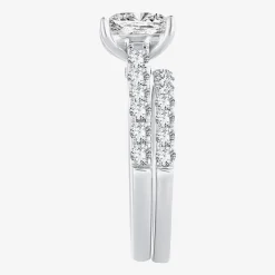 (H-I / SI1-SI2) Signature By Modern Bride Princess Cut Womens 3 CT. T.W. Lab Grown White Diamond 14K Gold Bridal Set