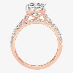 (H-I / SI1-SI2) Signature By Modern Bride Princess Cut Womens 3 CT. T.W. Lab Grown White Diamond 14K Gold Bridal Set