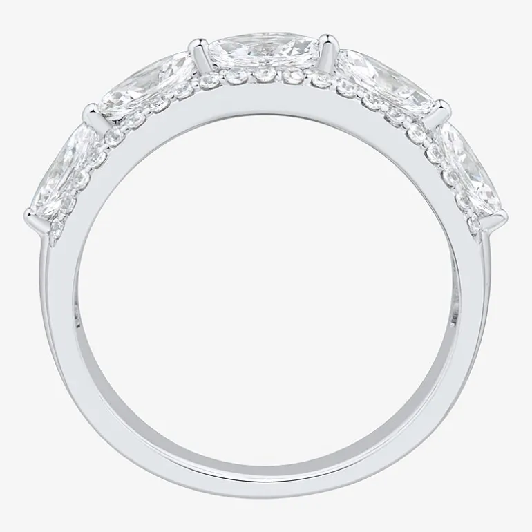 (H-I / Si1-Si2) Womens 1 CT. T.W. Lab Grown White Diamond 10K Gold Anniversary Band