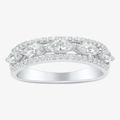 (H-I / Si1-Si2) Womens 1 CT. T.W. Lab Grown White Diamond 10K Gold Anniversary Band