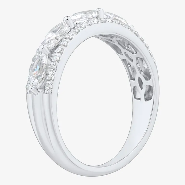 (H-I / Si1-Si2) Womens 1 CT. T.W. Lab Grown White Diamond 10K Gold Anniversary Band