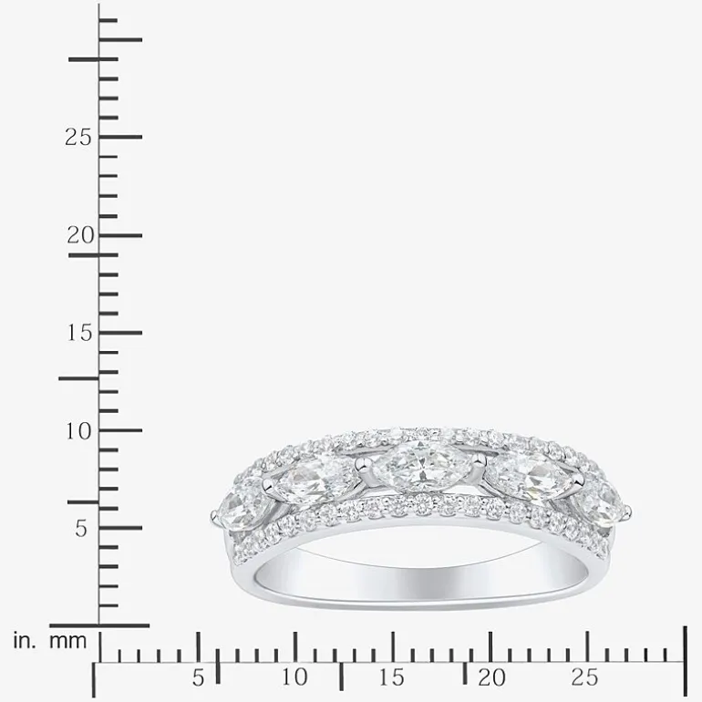 (H-I / Si1-Si2) Womens 1 CT. T.W. Lab Grown White Diamond 10K Gold Anniversary Band