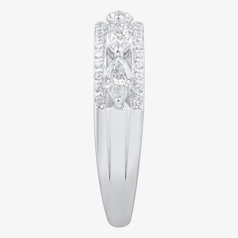 (H-I / Si1-Si2) Womens 1 CT. T.W. Lab Grown White Diamond 10K Gold Anniversary Band