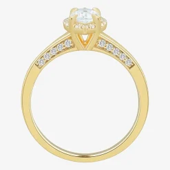 (H-I / Si1-Si2) Womens 1 CT. T.W. Lab Grown White Diamond 10K Gold Marquise Halo Engagement Ring