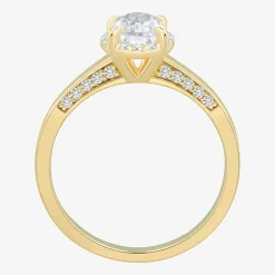 (H-I / Si1-Si2) Womens 1 CT. T.W. Lab Grown White Diamond 10K Gold Oval Halo Engagement Ring