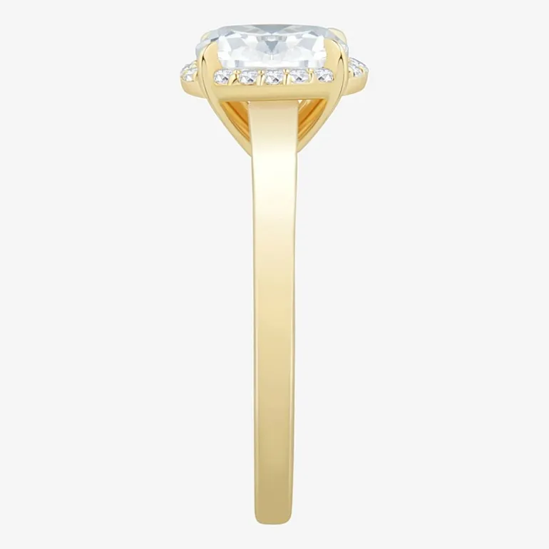 (H-I / Si1-Si2) Womens 1 CT. T.W. Lab Grown White Diamond 10K Gold Oval Halo Engagement Ring