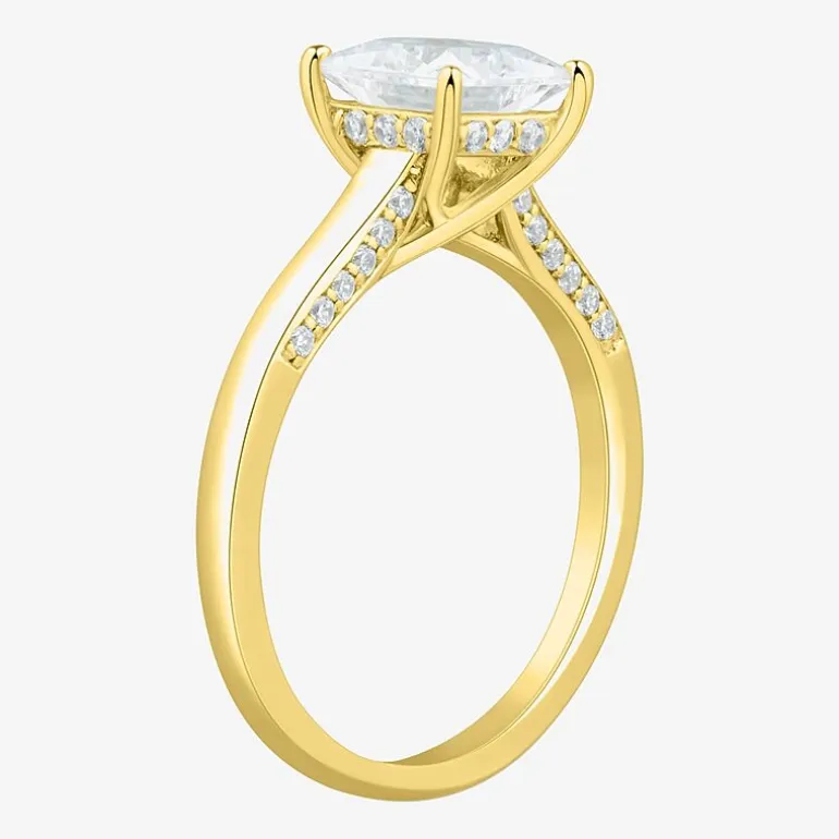 (H-I / Si1-Si2) Womens 1 3/4 CT. T.W. Lab Grown White Diamond 10K Gold Solitaire Engagement Ring