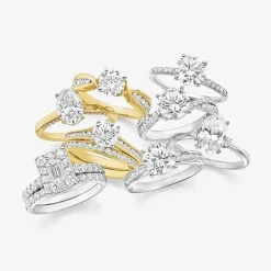 (H-I / Si1-Si2) Womens 1 3/4 CT. T.W. Lab Grown White Diamond 10K Gold Oval Solitaire Engagement Ring