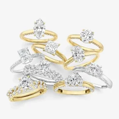 (H-I / Si1-Si2) Womens 1 3/4 CT. T.W. Lab Grown White Diamond 10K Gold Oval Solitaire Engagement Ring
