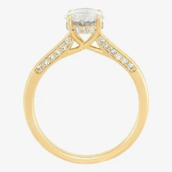 (H-I / Si1-Si2) Womens 1 3/4 CT. T.W. Lab Grown White Diamond 10K Gold Oval Solitaire Engagement Ring