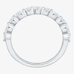 (H-I / Si1-Si2) Womens 1/2 CT. T.W. Lab Grown White Diamond 10K Gold Marquise Wedding Band