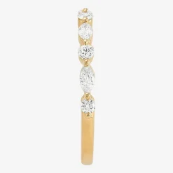 (H-I / Si1-Si2) Womens 1/2 CT. T.W. Lab Grown White Diamond 10K Gold Marquise Wedding Band