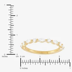 (H-I / Si1-Si2) Womens 1/2 CT. T.W. Lab Grown White Diamond 10K Gold Marquise Wedding Band