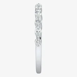 (H-I / Si1-Si2) Womens 1/2 CT. T.W. Lab Grown White Diamond 10K Gold Marquise Wedding Band