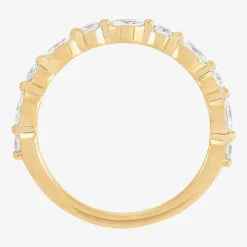 (H-I / Si1-Si2) Womens 1/2 CT. T.W. Lab Grown White Diamond 10K Gold Marquise Wedding Band