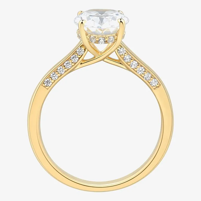 (H-I / Si1-Si2) Womens 2 3/4 CT. T.W. Lab Grown White Diamond 10K Gold Oval Solitaire Engagement Ring