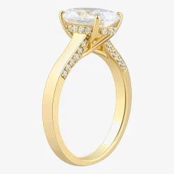 (H-I / Si1-Si2) Womens 2 3/4 CT. T.W. Lab Grown White Diamond 10K Gold Oval Solitaire Engagement Ring