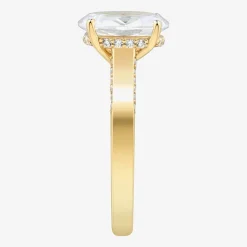 (H-I / Si1-Si2) Womens 2 3/4 CT. T.W. Lab Grown White Diamond 10K Gold Oval Solitaire Engagement Ring