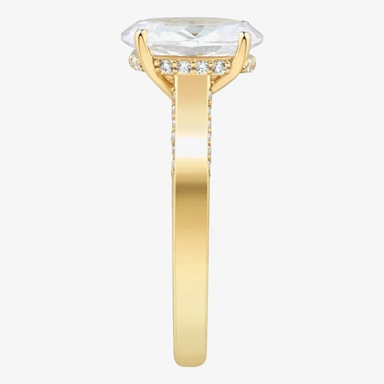(H-I / Si1-Si2) Womens 2 3/4 CT. T.W. Lab Grown White Diamond 10K Gold Oval Solitaire Engagement Ring
