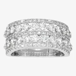 (H-I / Si1-Si2) Womens 5.5MM 2 CT. T.W. Lab Grown White Diamond 10K Gold Anniversary Band