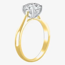 (H-I / Si2) Womens 1 1/2 CT. Lab Grown White Diamond 14K Gold Round Solitaire Engagement Ring
