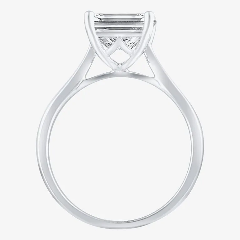 (H-I / SI2) Womens 3 CT. Lab-Grown White Diamond 14K Gold Radiant-Cut Solitaire Engagement Ring