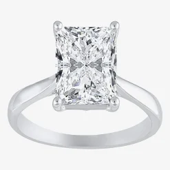 (H-I / SI2) Womens 3 CT. Lab-Grown White Diamond 14K Gold Radiant-Cut Solitaire Engagement Ring