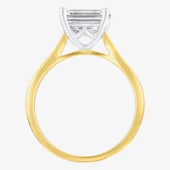 (H-I / SI2) Womens 3 CT. Lab-Grown White Diamond 14K Gold Radiant-Cut Solitaire Engagement Ring