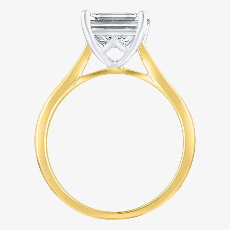 (H-I / SI2) Womens 3 CT. Lab-Grown White Diamond 14K Gold Radiant-Cut Solitaire Engagement Ring