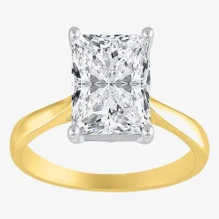 (H-I / SI2) Womens 3 CT. Lab-Grown White Diamond 14K Gold Radiant-Cut Solitaire Engagement Ring