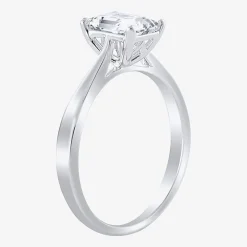 (H-I / SI2) Womens 1 1/2 CT. Lab-Grown White Diamond in 14K Gold Emerald Solitaire Engagement Ring